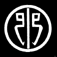 丸に対い弓文字